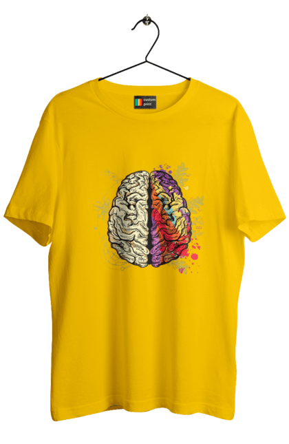 Футболка чоловіча з принтом "Творчість та логіка". Бінарний, біткоїн, біткойн, валюта, гроші, крипто, наука, програміст, программист, творчество, техно, хакер, художник, цветной. 2070702