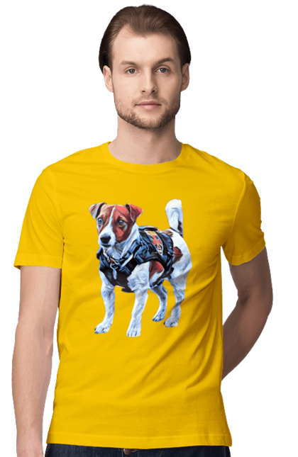 Футболка чоловіча з принтом "Пес Патрон". Зсу, патрон, пес, пес патрон, україна. 2070702