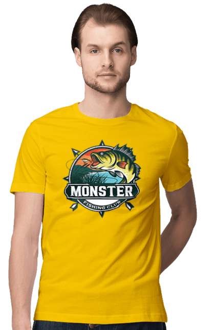 Футболка чоловіча з принтом "Рибальський клуб". Відпочинок, рибак, рибальський клуб, хоббі. 2070702