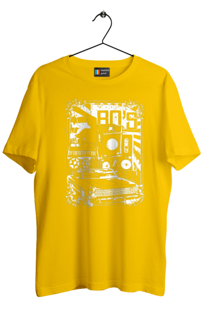 Футболка чоловіча з принтом "80 Е, Машина І Музика". 80, 80ті, машина, музика. 2070702