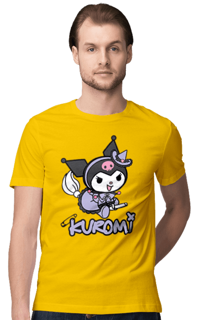 Men's t-shirt with prints Hello Kitty Kuromi. Anime, character, hello kitty, kuromi, my melody, sanrio. 2070702