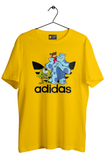 Футболка чоловіча з принтом "Adidas Корпорація монстрів". Adidas, monsters inc, pixar, адідас, корпорація монстрів, мультфільм. 2070702