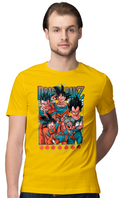 Футболка мужская с принтом Жемчуг дракона. Anime, dragon ball, goku, manga, vegeta, аниме, вегета, гоку, жемчуг дракона, манга. 2070702