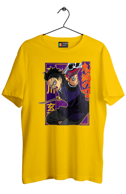 Men's t-shirt with prints Demon Slayer Genya Shinazugawa. Anime, demon slayer, genya, genya shinazugawa, kimetsu no yaiba, manga, аниме, истребитель демонов, манга. 2070702