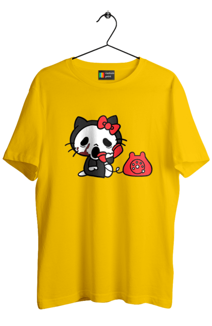 Men's t-shirt with prints Hello Kitty Halloween. Brand, cat, character, halloween, hello kitty, kitten. 2070702