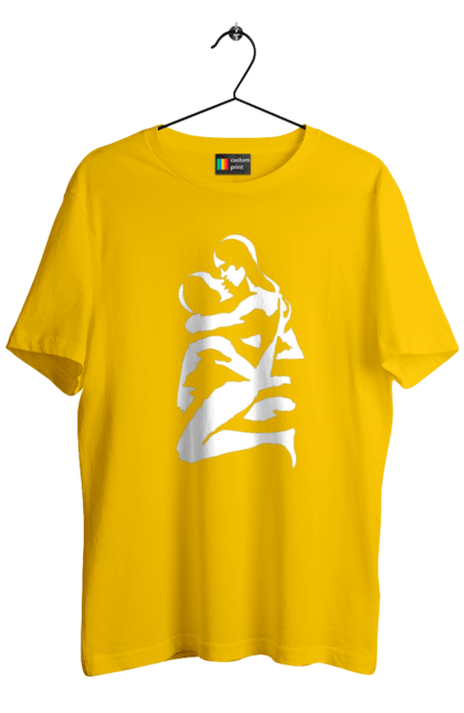 Футболка чоловіча з принтом "Білі Тіла". Жінка, контур, тіла, чоловік. 2070702