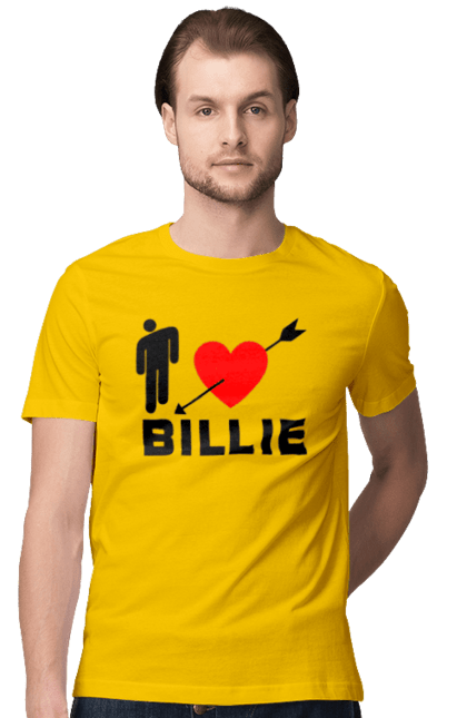 Футболка чоловіча з принтом "Біллі Айліш". Біллі айліш, логотип біллі айліш, принт біллі айліш, співачка біллі айліш. 2070702