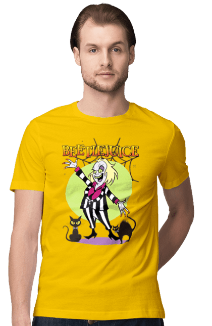 Men's t-shirt with prints Beetlejuice. Beetlejuice, comedy, ghost, horror, movie, tim burton, warner bros. 2070702