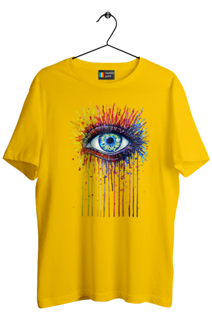 Men`s t-shirt with prints Colorful Flowing Eye. Eye, paints. 2070702