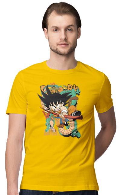 Футболка мужская с принтом Жемчуг дракона Сон Гоку. Anime, dragon ball, manga, son goku, tv series, аниме, гоку, жемчуг дракона, манга, сон гоку. 2070702