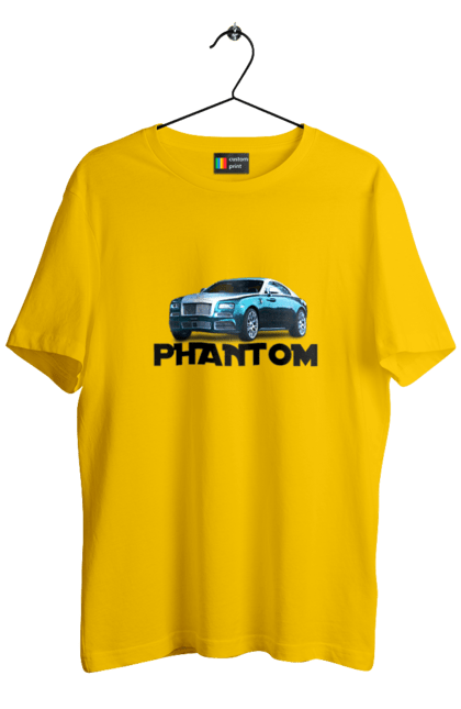 Футболка мужская с принтом Роллс ройс. Auto, car, luxury class, phantom, rolls royce, sedan. 2070702