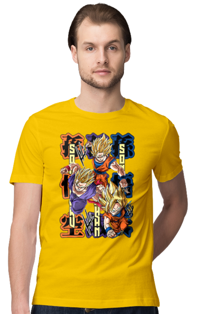 Футболка мужская с принтом Жемчуг дракона. Anime, dragon ball, goku, manga, vegeta, аниме, вегета, гоку, жемчуг дракона, манга. 2070702