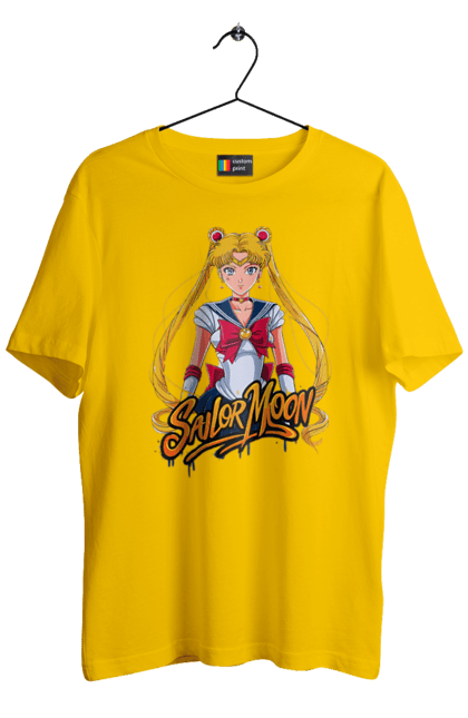 Men's t-shirt with prints Sailor Moon. Anime, drama, magical girl, sailor moon, tv series, usagi tsukino. 2070702