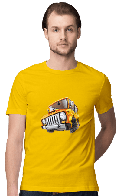 Футболка чоловіча з принтом "Вантажівка". Авто, автомобіль, вантажівка, дитячий малюнок, зображення авто. 2070702