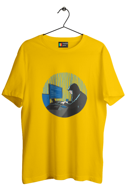 Футболка чоловіча з принтом "Хакер". Бінарний, гік, програміст, хакер. 2070702