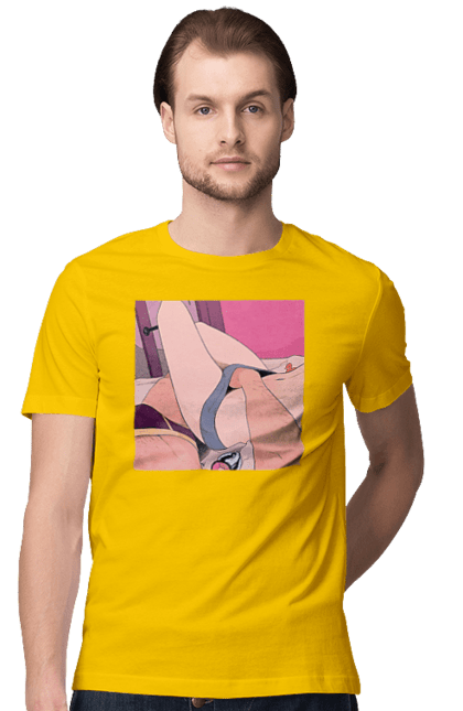 Футболка чоловіча з принтом "Чоловіча Рука В Жіночих Трусиках". Гра, ліжко, труси. 2070702