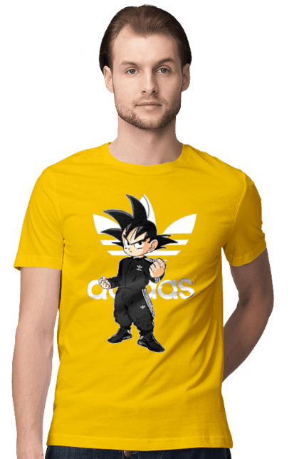 Футболка мужская с принтом Adidas Сон Гоку. Adidas, anime, dragon ball, manga, son goku, адидас, аниме, гоку, жемчуг дракона, сон гоку. 2070702