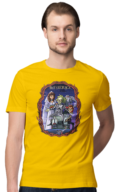 Men's t-shirt with prints Beetlejuice. Beetlejuice, comedy, ghost, horror, movie, tim burton, warner bros. 2070702