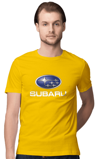 Men`s t-shirt with prints Subaru 2 Wh. Auto, logotype, subaru. 2070702