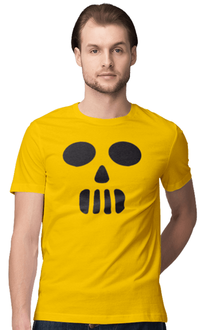 Men's t-shirt with prints Halloween pumpkin face. Costume, halloween, holiday, october, october 31, pumpkin, scary, sweets, trick or treat. 2070702