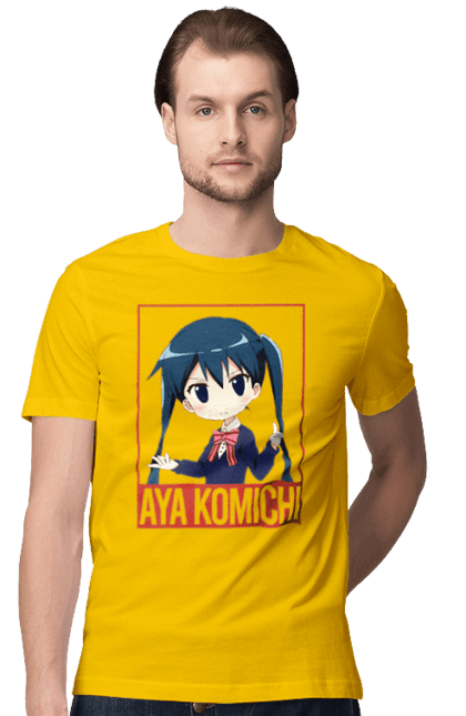 Футболка чоловіча з принтом "Золота мозаїка Ая Коміті". Anime, aya komichi, kiniro mosaic, kinmoza, manga, аніме, ая коміті, золота мозаїка, коміті, манга. 2070702