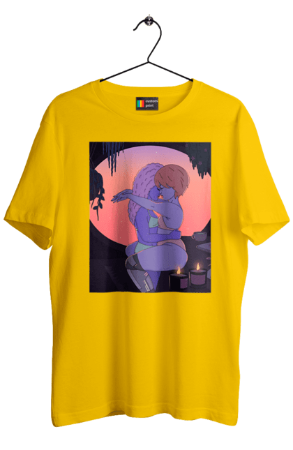 Футболка чоловіча з принтом "Фіолетові Дівчата Обіймаються". Захід, обійми. 2070702