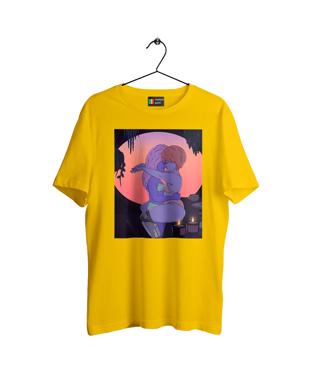 Purple Girls Hugging