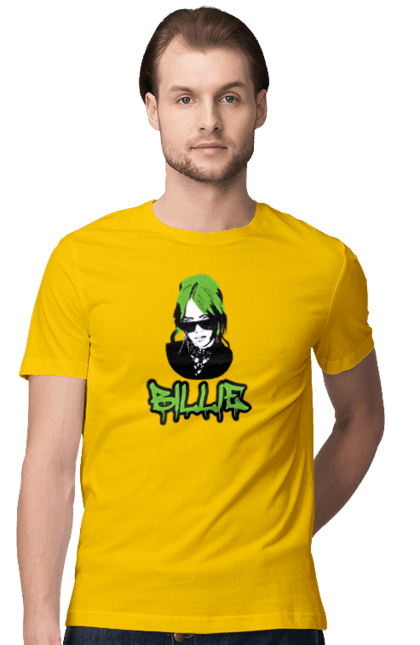 Футболка чоловіча з принтом "Billie Eilish". Активістка, біллі айліш, мизукант, права, співачка, тварини. 2070702