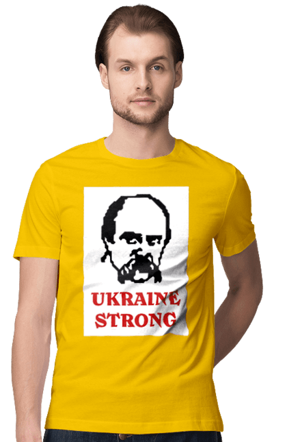 Футболка чоловіча з принтом "Тарас Шевченко". Бавовна, бавовнятко, війна, герб, доброго вечора, зсу, прапор україни, русский военный корабль, тарас шевченко, україна. 2070702