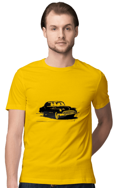 Футболка чоловіча з принтом "Авто.6". Авто, графіка, малюнок, ретро авто, чорно-білий. 2070702