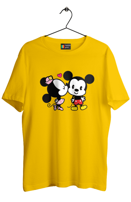 Футболка мужская с принтом Микки Маус и Минни Маус. Mickey mouse, minnie mouse, дисней, микки, микки маус, минни маус, мультфильм. 2070702