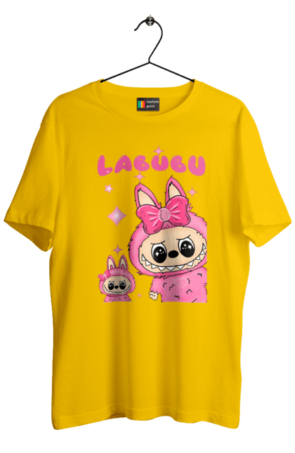 Футболка чоловіча з принтом "Лабубу". Іграшка лабубу, лабубу, лабубу кока кола, мерч лабубу, мила, рожева лабубу, смішна лабубу. 2070702