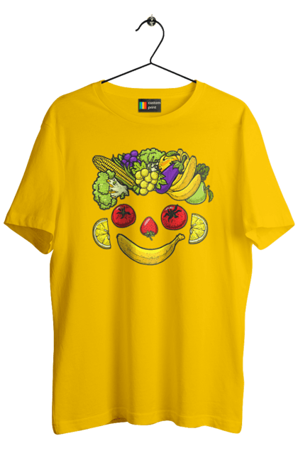 Men`s t-shirt with prints Hls Smile. Healthy, smile, vegetable. 2070702