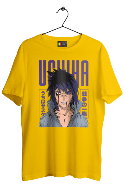 Men's t-shirt with prints Naruto Sasuke Uchiha. Anime, manga, naruto, sasuke, sasuke uchiha, team 7, team number 7, uchiha. 2070702