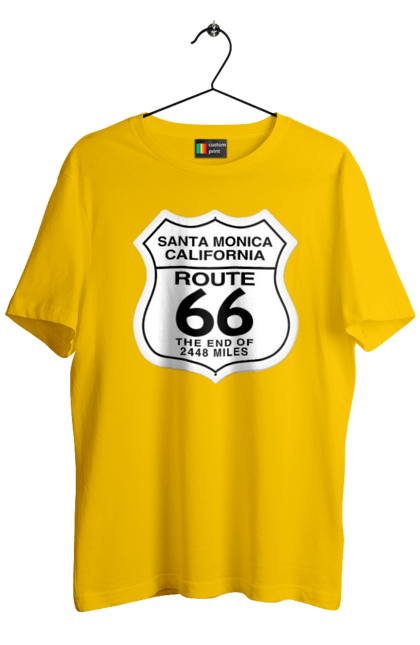Футболка чоловіча з принтом "Route 66". Байк, байкер, байкер клуб, брат, брати, брутал, гарячий асфальт, гарячий кінь, гарячий стрижень, дорога 50, дорога 66, дорога 80, дороги америки, дороги україни, жага швидкості, клуб байкерів, мотоцикл, мотоцикліст, справжній чоловік, чувак, швидкість. 2070702