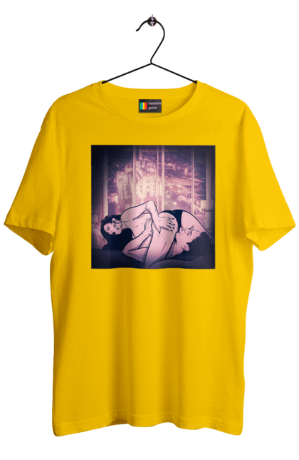 Футболка чоловіча з принтом "Дорослі Ігри На Тлі Міста". Гола, кохання, лизати, трусики. 2070702