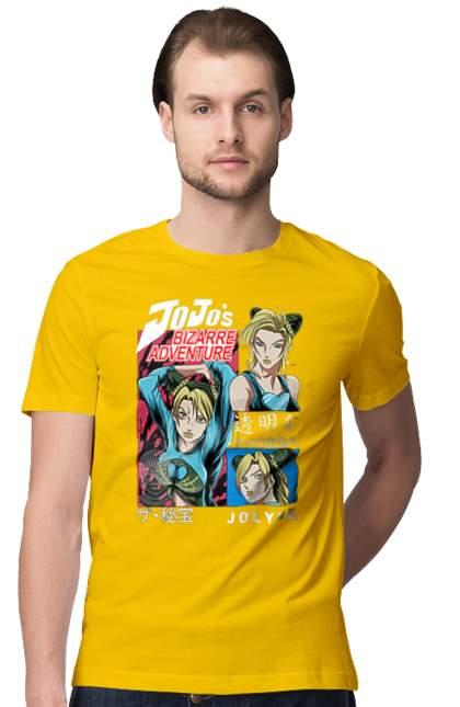 Men's t-shirt with prints JOJO Jolyne Cujoh. Anime, jojo, jojo`s bizarre adventure, jojo’s bizarre adventure, jolyne cujoh, manga. 2070702