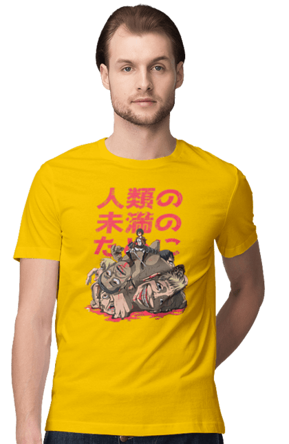 Men's t-shirt with prints Attack on Titan Mikasa Ackerman. Action film, anime, attack on titan, manga, mikasa, mikasa ackerman, post-apocalyptic. 2070702