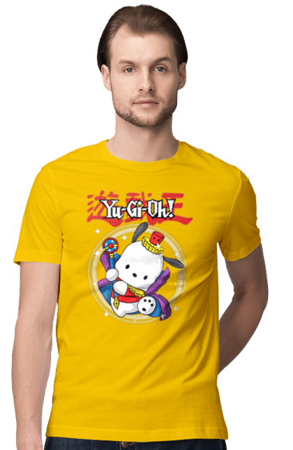 Men's t-shirt with prints Yu Gi Oh! Pochacco. Brand, character, hello kitty, pochacco, yu gi oh, yugio. 2070702