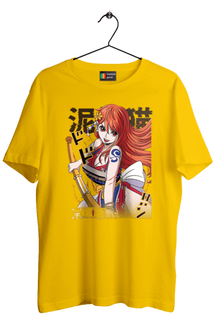 Men's t-shirt with prints One Piece Nami. Anime, cat burglar, manga, nami, one piece, straw hat pirates. 2070702