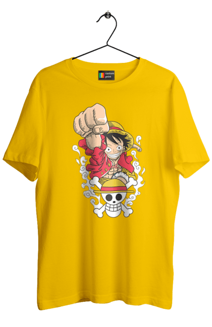 Men's t-shirt with prints One Piece Luffy. Anime, luffy, manga, monkey de luffy, one piece, pirates. 2070702