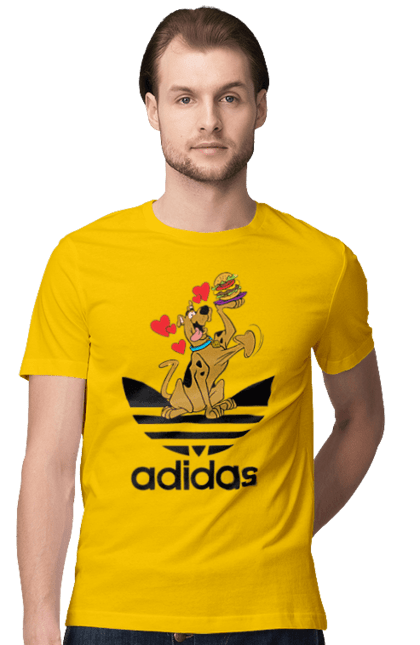 Футболка чоловіча з принтом "Adidas Скубі Ду". Adidas, scooby doo, scooby-doo, адідас, мультсеріал, серіал, скубі ду, скубі-ду, собака. 2070702