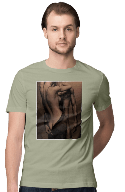 Футболка чоловіча з принтом "Інтрига". Взаємність, захоплення, інтрига, любов, неможливо встояти, секс, чоловік і жінка. 2070702