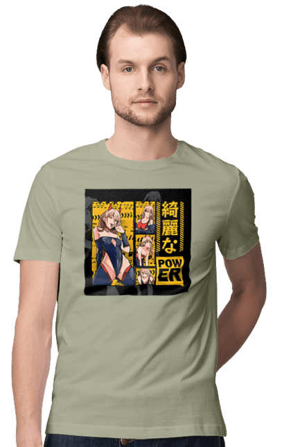 Men's t-shirt with prints Chainsaw Man Power. Anime, chainsaw man, demon, manga, power, shonen. 2070702