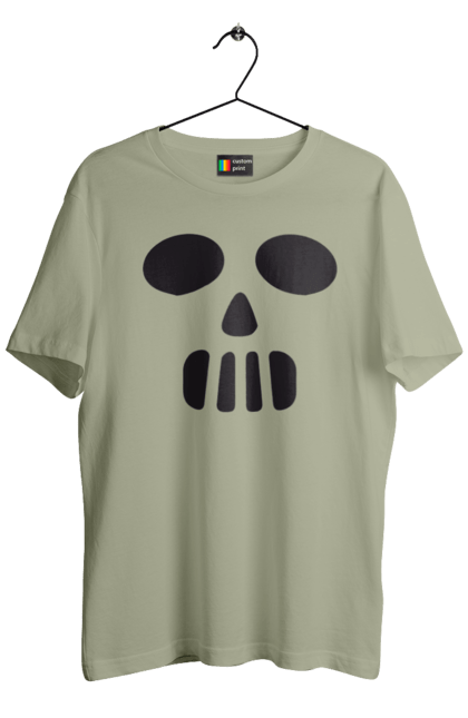 Men's t-shirt with prints Halloween pumpkin face. Costume, halloween, holiday, october, october 31, pumpkin, scary, sweets, trick or treat. 2070702