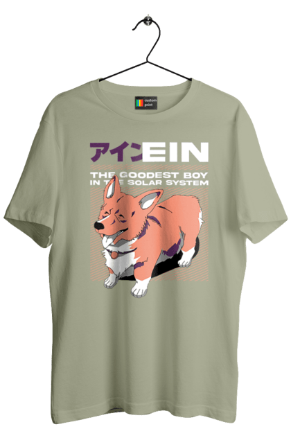 Men's t-shirt with prints Cowboy Bebop Ein. Anime, corgi, cowboy bebop, dog, ein. 2070702