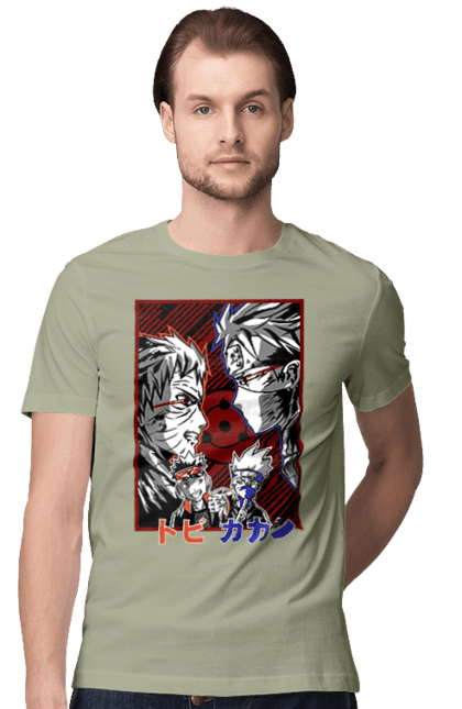 Men's t-shirt with prints Naruto Kakashi Hatake. Anime, kakashi, manga, naruto, shinobi, shonen, team number 7. 2070702