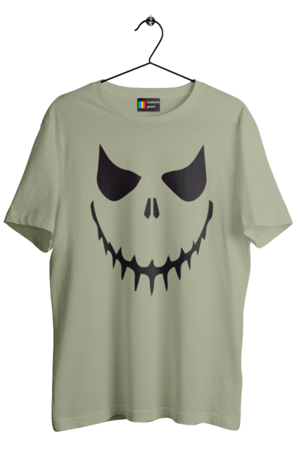 Men's t-shirt with prints Halloween pumpkin face. Costume, halloween, holiday, october, october 31, pumpkin, scary, sweets, trick or treat. 2070702