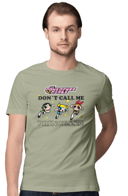 Men's t-shirt with prints Powerpuff Girls. Animated series, blossom, bubbles, buttercup, cartoon network, cool girls, heart, powerpuff girls. 2070702