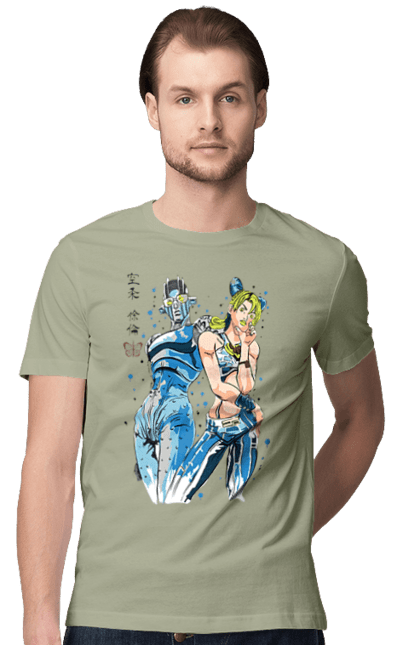 Men's t-shirt with prints JOJO Jolyne Cujoh. Anime, jojo, jojo`s bizarre adventure, jojo’s bizarre adventure, jolyne cujoh, manga. 2070702